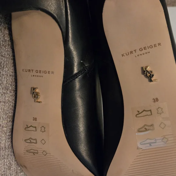 NWT KURT GEIGER BLACK  "RITA" KITTEN HEEL BOOTS - Picture 6 of 10